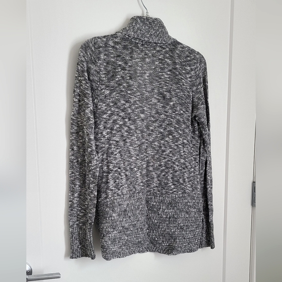 JJ Basics Shawl Collar Cotton Cardigan | Black White - Picture 6 of 8